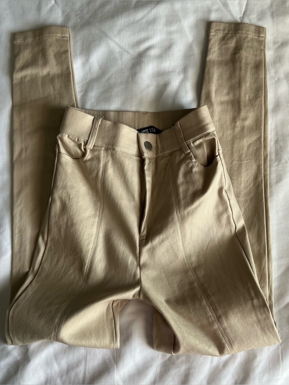 Tan Faux Leather Pants